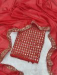 FASHIONABLE RANGOLI SILK EMBROIDERY MIRROR WORK SAREE WITH UNSTITCHED BLOUSE PARTY WEAR WHOLESALE PRICE ETHNIC GARMENT (5)