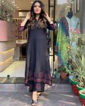 FASHIONABLE RAYON BLOCK PRINTED HANDWORK KURTI WITH PALAZZO PARTY WEAR WHOLESALE PRICE ETHNIC GARMENT (5)