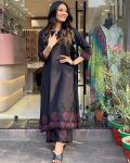 FASHIONABLE RAYON BLOCK PRINTED HANDWORK KURTI WITH PALAZZO PARTY WEAR WHOLESALE PRICE ETHNIC GARMENT (5)