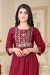 FASHIONABLE RAYON FOIL PRINTED LONG KURTI PARTY WEAR WHOLESALE PRICE ETHNIC GARMENT (3)