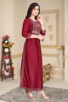 FASHIONABLE RAYON FOIL PRINTED LONG KURTI PARTY WEAR WHOLESALE PRICE ETHNIC GARMENT (3)