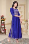 FASHIONABLE RAYON FOIL PRINTED LONG KURTI PARTY WEAR WHOLESALE PRICE ETHNIC GARMENT (8)
