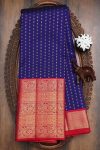 FASHIONABLE SOFT LICHI SILK JACQUARD WORK SAREE WITH UNSTITCHED BLOUSE PARTY WEAR WHOLESALE PRICE ETHNIC GARMENT (5)