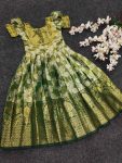 FASHIONABLE SOFT SILK ZARI WEAVING EMBROIDERY WORK KID’S GOWN PARTY WEAR WHOLESALE PRICE ETHNIC GARMENT (3)