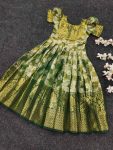 FASHIONABLE SOFT SILK ZARI WEAVING EMBROIDERY WORK KID’S GOWN PARTY WEAR WHOLESALE PRICE ETHNIC GARMENT (3)