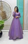 FASHIONABLE SOFT SPACE SILK SWAROVSKI DIAMOND WORK GOWN WITH DUPATTA PARTY WEAR WHOLESALE PRICE ETHNIC GARMENT (9)