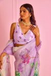 FASHIONABLE TABBY ORGANZA DIGITAL PRINTED HANDWORK SAREE WITH UNSTITCHED BLOUSE PARTY WEAR WHOLESALE PRICE ETHNIC GARMENT (10)