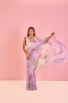 FASHIONABLE TABBY ORGANZA DIGITAL PRINTED HANDWORK SAREE WITH UNSTITCHED BLOUSE PARTY WEAR WHOLESALE PRICE ETHNIC GARMENT (10)