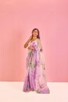 FASHIONABLE TABBY ORGANZA DIGITAL PRINTED HANDWORK SAREE WITH UNSTITCHED BLOUSE PARTY WEAR WHOLESALE PRICE ETHNIC GARMENT (10)