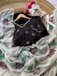 FASHIONABLE TABBY ORGANZA DIGITAL PRINTED HANDWORK SAREE WITH UNSTITCHED BLOUSE PARTY WEAR WHOLESALE PRICE ETHNIC GARMENT (3)