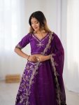 FASHIONABLE THAI SILK EMBROIDERY SEQUENCE ZARI WORK LEHENGA CHOLI WITH DUPATTA PARTY WEAR WHOLESALE PRICE ETHNIC GARMENT (3)