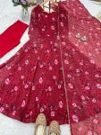 FASHIONABLE WEIGHTLESS DIGITAL PRINTED ANARKALI GOWN BOTTOM WITH DUPATTA PARTY WEAR WHOLESALE PRICE ETHNIC GARMENT (6)