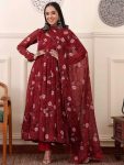 FASHIONABLE WEIGHTLESS DIGITAL PRINTED ANARKALI GOWN BOTTOM WITH DUPATTA PARTY WEAR WHOLESALE PRICE ETHNIC GARMENT (6)
