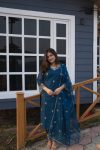 LATEST CHANDERI SILK EMBROIDERY THREAD WORK TOP BOTTOM WITH DUPATTA PARTY WEAR WHOLESALE PRICE ETHNIC GARMENT (5)