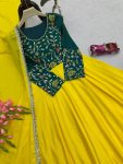 LATEST CHINON EMBROIDERY CODING THREAD SEQUENCE WORK GOWN WITH DUPATTA PARTY WEAR WHOLESALE PRICE ETHNIC GARMENT (2)