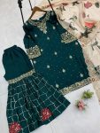 LATEST CHINON SEQUANCE EMBROIDERY WORK TOP SHARARA WITH DUPATTA FESTIVE WEAR WHOLESALE PRICE ETHNIC GARMENT (4)