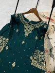 LATEST CHINON SEQUANCE EMBROIDERY WORK TOP SHARARA WITH DUPATTA FESTIVE WEAR WHOLESALE PRICE ETHNIC GARMENT (4)