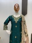 LATEST CHINON SEQUANCE EMBROIDERY WORK TOP SHARARA WITH DUPATTA FESTIVE WEAR WHOLESALE PRICE ETHNIC GARMENT (4)
