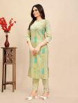 LATEST COTTON FLORAL BLOCK PRINTED TOP BOTTOM SET CASUAL WEAR WHOLESALE PRICE ETHNIC GARMENT (5)