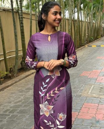 LATEST COTTON PRINTED KURTI WINE