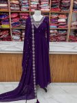 LATEST GEORGETTE EMBROIDERY BEADS JARI WORK ANARKALI GOWN BOTTOM WITH DUPATTA FESTIVE WEAR WHOLESALE PRICE ETHNIC GARMENT (5)