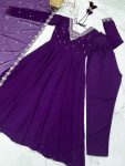 LATEST GEORGETTE EMBROIDERY BEADS JARI WORK ANARKALI GOWN BOTTOM WITH DUPATTA FESTIVE WEAR WHOLESALE PRICE ETHNIC GARMENT (5)