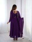LATEST GEORGETTE EMBROIDERY BEADS JARI WORK ANARKALI GOWN BOTTOM WITH DUPATTA FESTIVE WEAR WHOLESALE PRICE ETHNIC GARMENT (5)