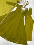 LATEST GEORGETTE EMBROIDERY BEADS JARI WORK ANARKALI GOWN BOTTOM WITH DUPATTA PARTY WEAR WHOLESALE PRICE ETHNIC GARMENT (2)
