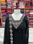 LATEST GEORGETTE EMBROIDERY BEADS JARI WORK ANARKALI GOWN BOTTOM WITH DUPATTA PARTY WEAR WHOLESALE PRICE ETHNIC GARMENT (5)