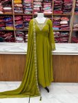 LATEST GEORGETTE EMBROIDERY BEADS JARI WORK ANARKALI GOWN BOTTOM WITH DUPATTA PARTY WEAR WHOLESALE PRICE ETHNIC GARMENT (2)