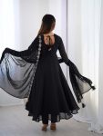 LATEST GEORGETTE EMBROIDERY BEADS JARI WORK ANARKALI GOWN BOTTOM WITH DUPATTA PARTY WEAR WHOLESALE PRICE ETHNIC GARMENT (5)