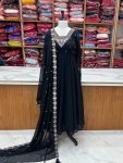 LATEST GEORGETTE EMBROIDERY BEADS JARI WORK ANARKALI GOWN BOTTOM WITH DUPATTA PARTY WEAR WHOLESALE PRICE ETHNIC GARMENT (5)