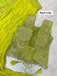 LATEST GEORGETTE EMBROIDERY SEQUENCE LACE WORK LEHENGA SAREE WITH STITCHED BLOUSE PARTY WEAR WHOLESALE PRICE ETHNIC GARMENT (4)