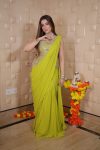 LATEST GEORGETTE EMBROIDERY SEQUENCE LACE WORK LEHENGA SAREE WITH STITCHED BLOUSE PARTY WEAR WHOLESALE PRICE ETHNIC GARMENT (4)