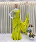LATEST GEORGETTE EMBROIDERY SEQUENCE LACE WORK LEHENGA SAREE WITH STITCHED BLOUSE PARTY WEAR WHOLESALE PRICE ETHNIC GARMENT (4)