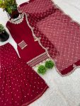 LATEST GEORGETTE EMBROIDERY SEQUENCE TOP SHARARA WITH DUPATTA PARTY WEAR WHOLESALE PRICE ETHNIC GARMENT (3)