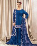 LATEST GEORGETTE EMBROIDERY SEQUENCE TOP SHARARA WITH DUPATTA PARTY WEAR WHOLESALE PRICE ETHNIC GARMENT (17)