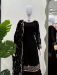 LATEST GEORGETTE EMBROIDERY SEQUENCE TOP SHARARA WITH DUPATTA PARTY WEAR WHOLESALE PRICE ETHNIC GARMENT (16)
