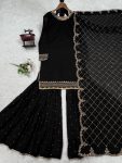 LATEST GEORGETTE EMBROIDERY SEQUENCE TOP SHARARA WITH DUPATTA PARTY WEAR WHOLESALE PRICE ETHNIC GARMENT (16)