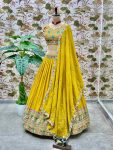 LATEST GEORGETTE EMBROIDERY SEQUENCE WORK LEHENGA CHOLI WITH DUPATTA PARTY WEAR WHOLESALE PRICE ETHNIC GARMENT (4)