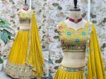LATEST GEORGETTE EMBROIDERY SEQUENCE WORK LEHENGA CHOLI WITH DUPATTA PARTY WEAR WHOLESALE PRICE ETHNIC GARMENT (4)