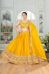 LATEST GEORGETTE EMBROIDERY SEQUENCE WORK LEHENGA CHOLI WITH DUPATTA PARTY WEAR WHOLESALE PRICE ETHNIC GARMENT (4)