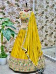 LATEST GEORGETTE EMBROIDERY SEQUENCE WORK LEHENGA CHOLI WITH DUPATTA PARTY WEAR WHOLESALE PRICE ETHNIC GARMENT (4)