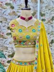 LATEST GEORGETTE EMBROIDERY SEQUENCE WORK LEHENGA CHOLI WITH DUPATTA PARTY WEAR WHOLESALE PRICE ETHNIC GARMENT (4)