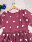 LATEST GEORGETTE EMBROIDERY WHITE HEART DESIGN ONE PIECE PARTY WEAR WHOLESALE PRICE ETHNIC GARMENT (4)