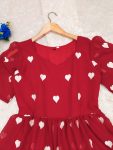 LATEST GEORGETTE EMBROIDERY WHITE HEART DESIGN ONE PIECE PARTY WEAR WHOLESALE PRICE ETHNIC GARMENT (8)