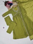 LATEST GEORGETTE EMBROIDERY WORK ALIA CUT TOP BOTTOM WITH DUPATTA PARTY WEAR WHOLESALE PRICE ETHNIC GARMENT (4)