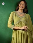 LATEST GEORGETTE EMBROIDERY WORK ALIA CUT TOP BOTTOM WITH DUPATTA PARTY WEAR WHOLESALE PRICE ETHNIC GARMENT (4)