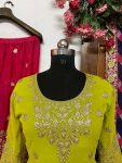 LATEST GEORGETTE EMBROIDERY WORK TOP BOTTOM WITH DIGITAL PRINTED DUPATTA PARTY WEAR WHOLESALE PRICE ETHNIC GARMENT (5)