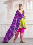 LATEST GEORGETTE EMBROIDERY WORK TOP BOTTOM WITH DIGITAL PRINTED DUPATTA LEMON